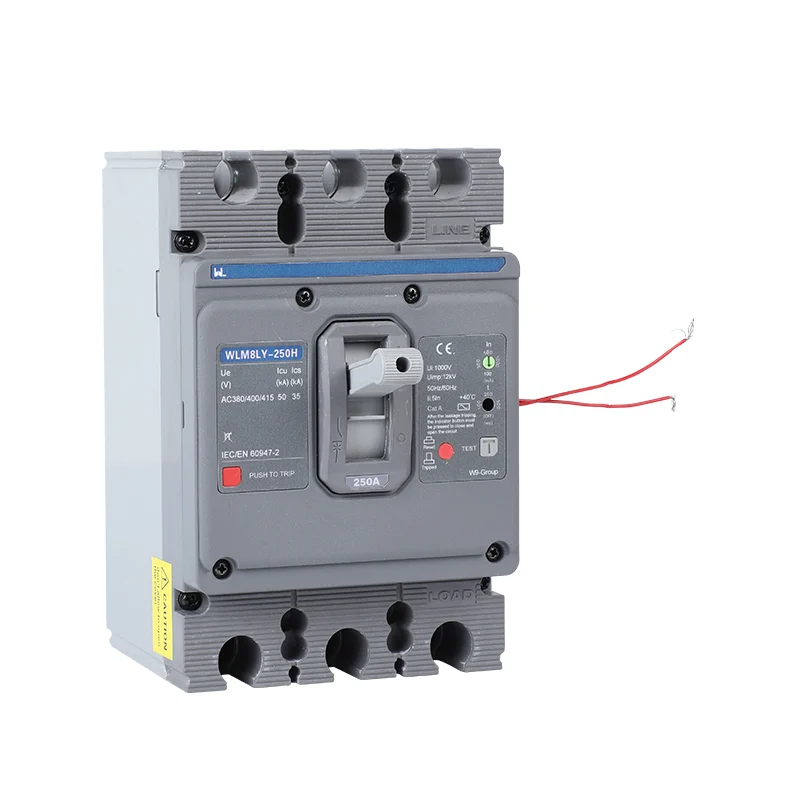 MCCB circuit breaker WLM8LY-250H-3300 WLM8LY Series earth leakage protection type Residual Current 400V 250A 3 poles Gallery image 3