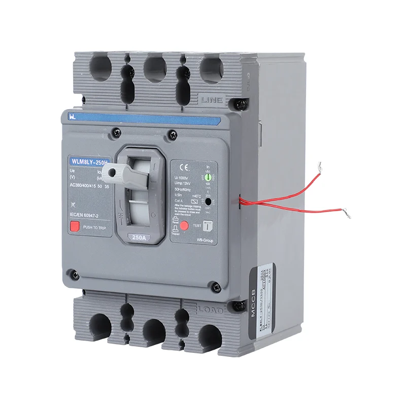 MCCB circuit breaker WLM8LY-250H-3300 WLM8LY Series earth leakage protection type Residual Current 400V 250A 3 poles Gallery image 4