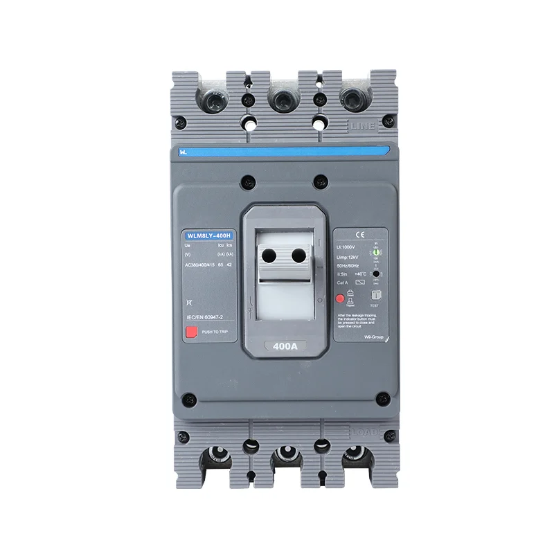 MCCB circuit breaker WLM8LY-400H-3300 WLM8LY Series earth leakage protection type Residual Current 400V 400A 3 poles low voltage Gallery image 1