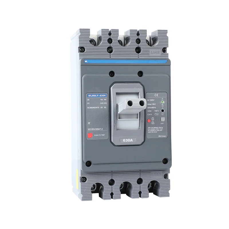 MCCB circuit breaker WLM8LY-630H-3300 WLM8LY Series earth leakage protection type Residual Current 630A 3 poles mccb breaker Gallery image 4