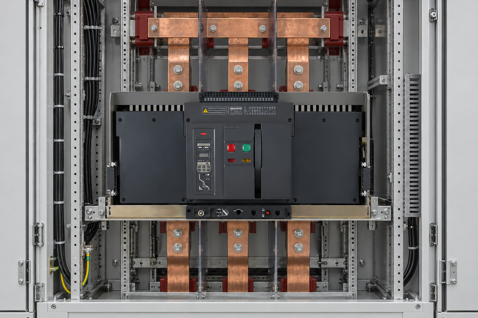 Air circuit breaker installation diagram for rating and pole selection